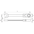 YATO YT-1683 Racsnis csuklós csillag-villáskulcs 17 mm / 230 mm 72T CrV