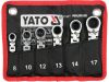 YATO YT-16977 Rövid racsnis csuklós csillag - villáskulcs készlet 6 részes 8-17mm-ig
