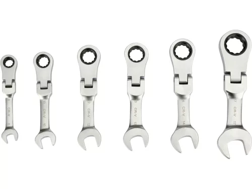 YATO YT-16977 Rövid racsnis csuklós csillag - villáskulcs készlet 6 részes 8-17mm-ig