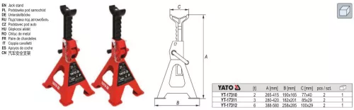 YATO YT-17312 Tartó bak 6t (2 db/cs)