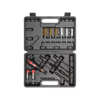   YATO YT-17623 Befecskendezőszelep tisztító készlet 19 részes 1/4" inox, műanyag, réz kefék