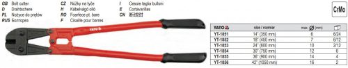 YATO YT-1854 Csapszegvágó 750 mm PROFI