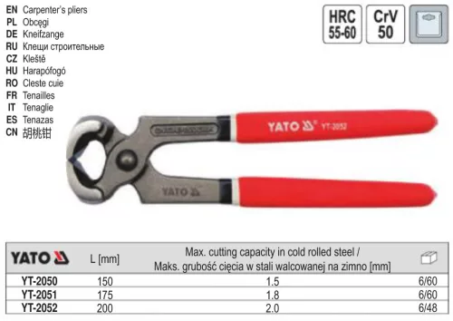 YATO YT-2052 Harapófogó 200 mm