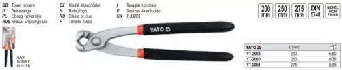 YATO YT-2061 Rabitz fogó 275 mm