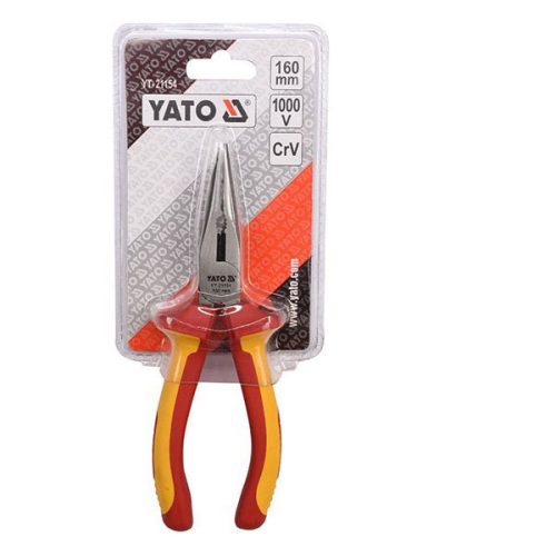 YATO YT-21155 Hosszúcsőrű fogó egyenes 200 mm 1000 V-ig szigetelt CrV
