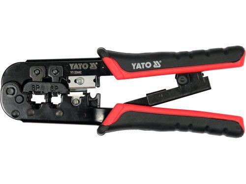 YATO YT-22442 Krimpelő fogó UTP hálózati (RJ45) és telefon (RJ11) csatlakozókhoz