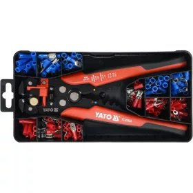  YATO YT-23133 Krimpelő fogó 205 mm és 190 részes kábelsaru készlet