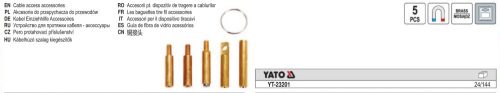 YATO YT-23201 Kábelbehúzó fej készlet 5 részes