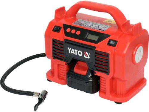 YATO YT-23247 Akkus kompresszor 11 bar 18 V (1 x 3,0 Ah akku + töltő) + 12 V szivargyújtó