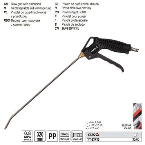YATO YT-23732 Lefúvató pisztoly hosszú szárral 320 mm