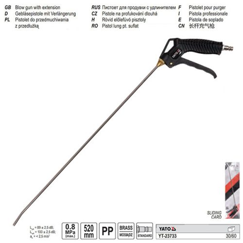 YATO YT-23733 Lefúvató pisztoly hosszú szárral 520 mm