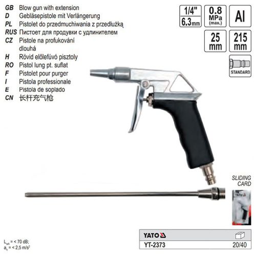 YATO YT-2373 Lefúvató pisztoly rövid+hossz.szár 1/4"