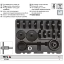 YATO YT-2541 Csapágylehúzó és adapter készlet 23 részes első futóműhöz
