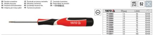 YATO YT-25802 Precíziós csavarhúzó lapos 1,4 x 50 mm