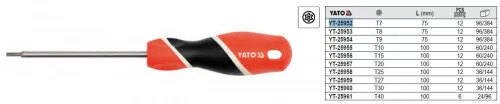 YATO YT-25952 Csavarhúzó Torx T7 x 75 mm mágneses