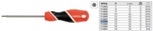 YATO YT-25958 Csavarhúzó T25 x 100 mm mágneses
