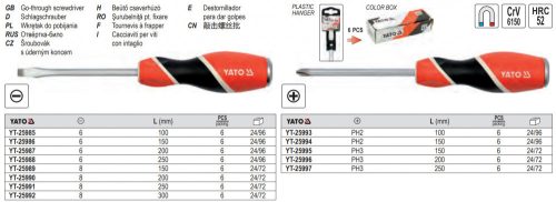 YATO YT-25988 Csavarhúzó 6 x 250 mm üthető CrV