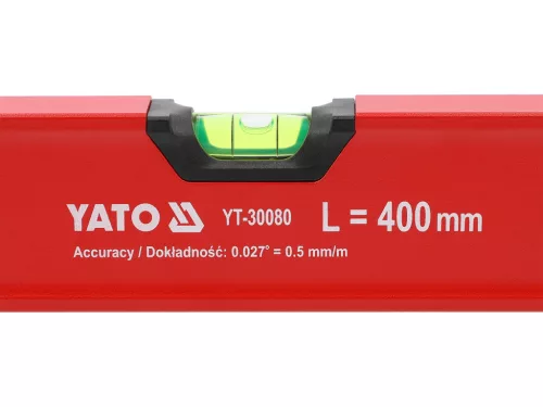 YATO YT-30080 Alumínium vízmérték 400mm 3 libellás