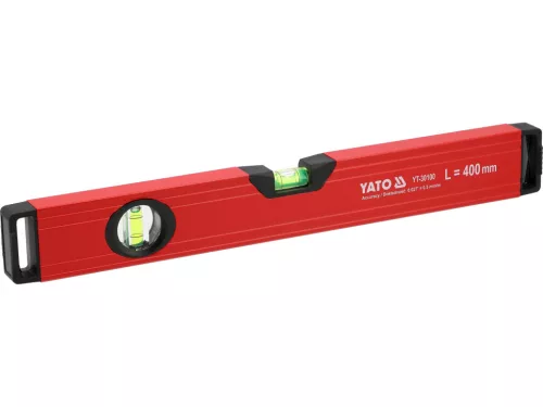 YATO YT-30100 Alumínium vízmérték 400mm 2 libellás bordázott szerkezetű merev profillal