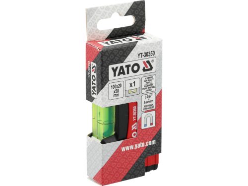 YATO YT-30350 Alumínium zsebvízmérték 100mm 1 libellás bordázott szerkezetű merev profillal