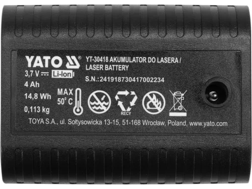 YATO YT-30418 Akkumulátor 4,0 Ah az YT-30417 lézerhez