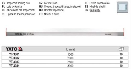 YATO YT-3083 Ölesléc 2500 trapéz-profil