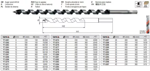 YATO YT-3281 Auger fafúró 24 x 460 mm Hex