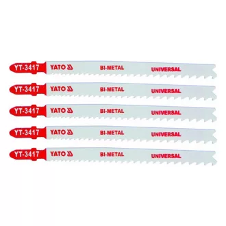   YATO YT-3417 Dekopírfűrészlap 10TPI 130 mm univerzális T-befogás bimetál (5 db/cs)