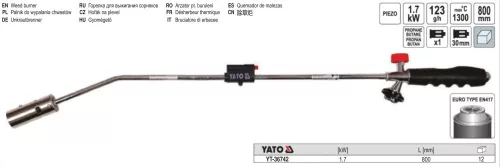 YATO YT-36742 Gázégő 1,7 kW 800 mm, tömlő nélkül (perzselő)