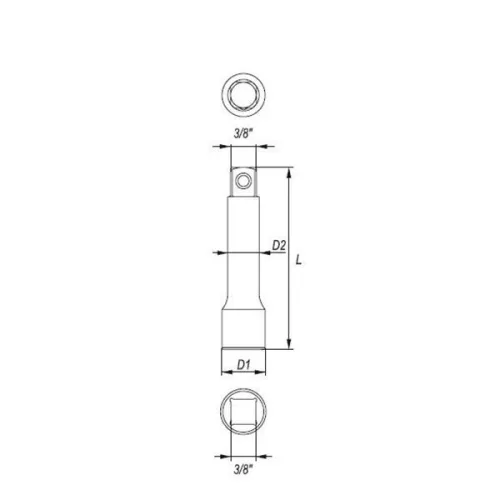 YATO YT-3844 Dugókulcs toldószár 3/8" 152,4 mm CrV