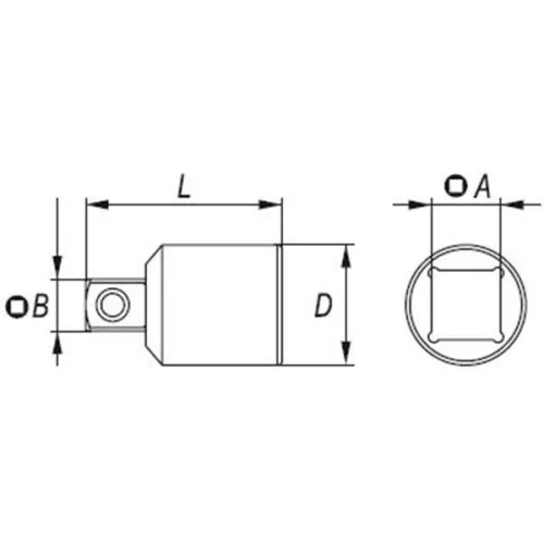 YATO YT-3853 Dugókulcs adapter 3/8" -> 1/4" CrV