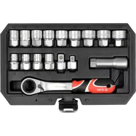   YATO YT-38653 Nyitott dugókulcs készlet 17 részes 3/8", 1/2" Spline