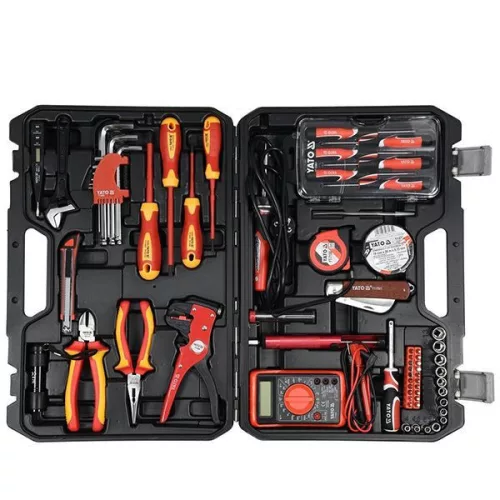 YATO YT-39009 Szigetelt szerszámkészlet villanyszerelőknek 68 részes 1/4" 1000 V CrV
