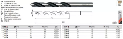 YATO YT-4356 Fafúró 10 x 77/120 mm