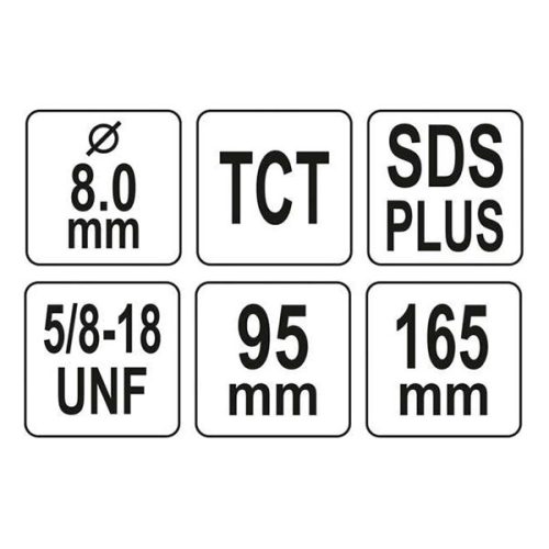 YATO YT-43990 Körkivágó központosító 8 mm 5/8" SDS-Plus