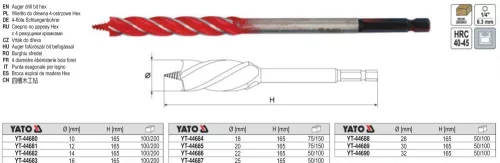 YATO YT-44680 Fafúró 10 x 165 mm bit befogással