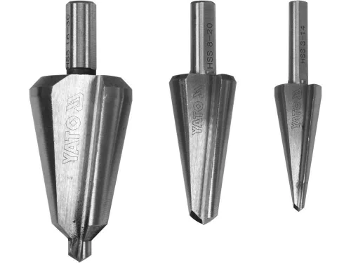 YATO YT-44730 Lépcsős fúró készlet 3 részes inox