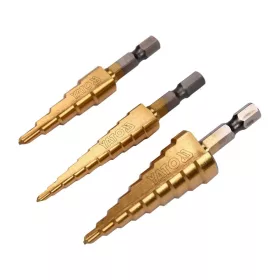   YATO YT-44731 Lépcsős fúró készlet 3 részes HSS titán-nitrid