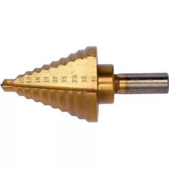   YATO YT-44739 Lépcsős fúró 6-35 mm 10 lépcsős HSS titán-nitrid