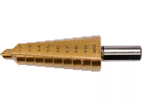YATO YT-44744 Lépcsős fúró 6-20 mm 10 lépcsős HSS titán-nitrid