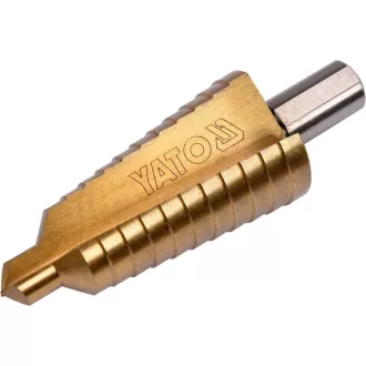   YATO YT-44746 Lépcsős fúró 10-30 mm 12 lépcsős HSS titán-nitrid