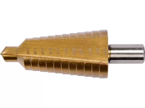YATO YT-44746 Lépcsős fúró 10-30 mm 12 lépcsős HSS titán-nitrid