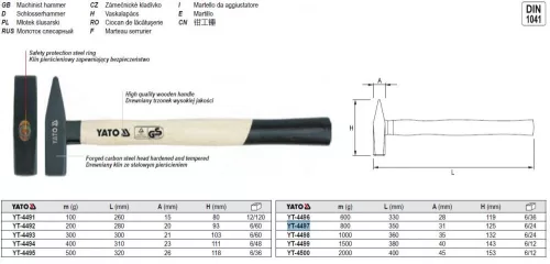 YATO YT-4497 Kalapács 800 g ECO
