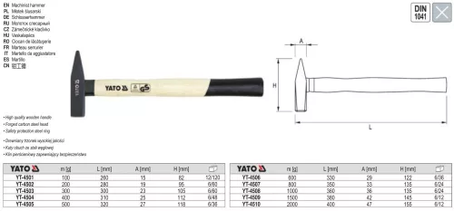 YATO YT-4503 Kalapács 300 g