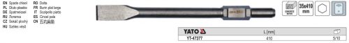 YATO YT-47377 Lapos vésőszár 35 x 410 mm Hex befogás