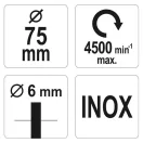 YATO YT-47568 Csapos körkefe 75 mm inox