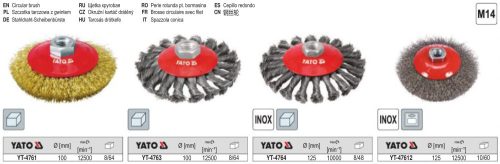 YATO YT-47612 Döntött körkefe M14 125 mm inox