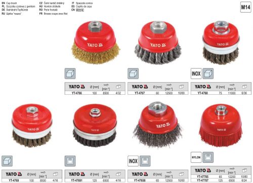 YATO YT-47658 Fazékkefe M14 65 mm inox