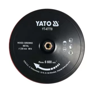   YATO YT-47770 Tépőzáras gumitányér 230 mm M14 + 4 db tépőzára fíbertárcsa (P60, P80, P100, P120)