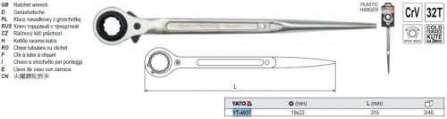 YATO YT-4937 Racsnis állványkulcs 19 x 22 mm / 315 mm CrV